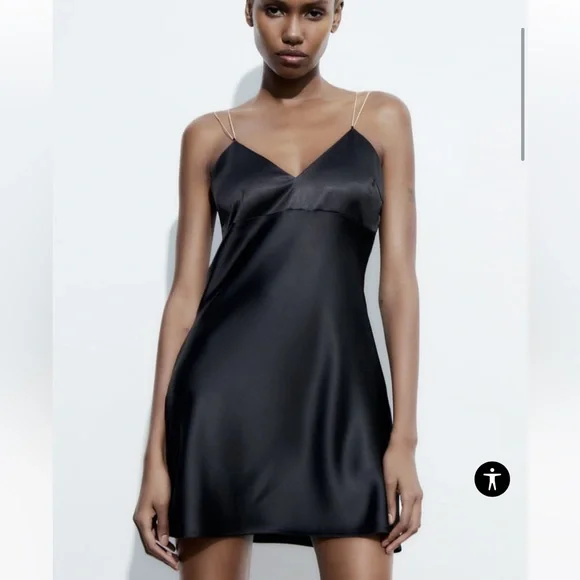 Zara | Dresses | Zara Satin Effect Mini Dress | Poshmark